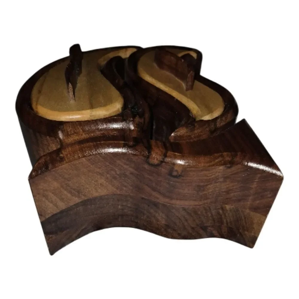 Handcrafted Walnut & Birch Two Tone Wooden Bandsaw Keepsake Jewelry Box